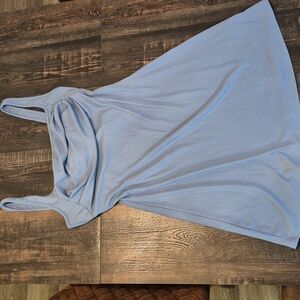 Cider Sky Blue Ribbed Mini Dress